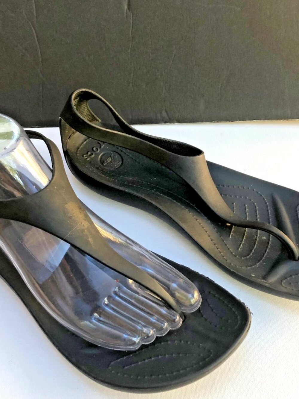 Crocs Sexi Flip Black T-Strap Thong Sandals Womens Size 9